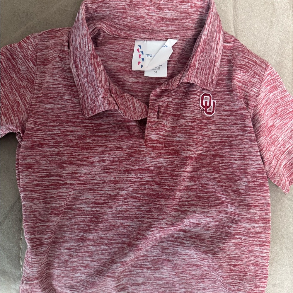Kids Red Marled Polo Shirt